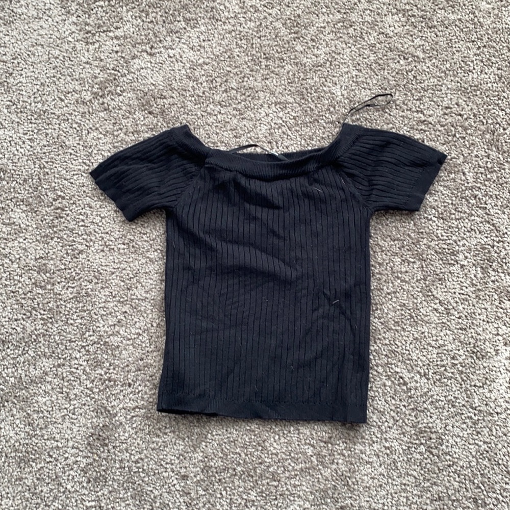 Off the shoulder black crop top